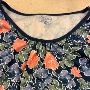 L.L. Bean Navy Floral sleep shirt or tunic! Worn once. Nearly new!